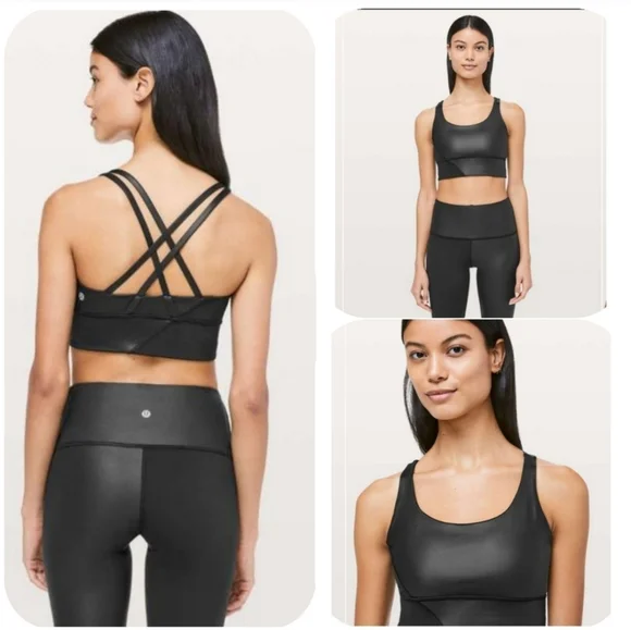 Lululemon Energy Bra Long Line "Special Edition Cire | Black | 8 - Picture 1 of 8